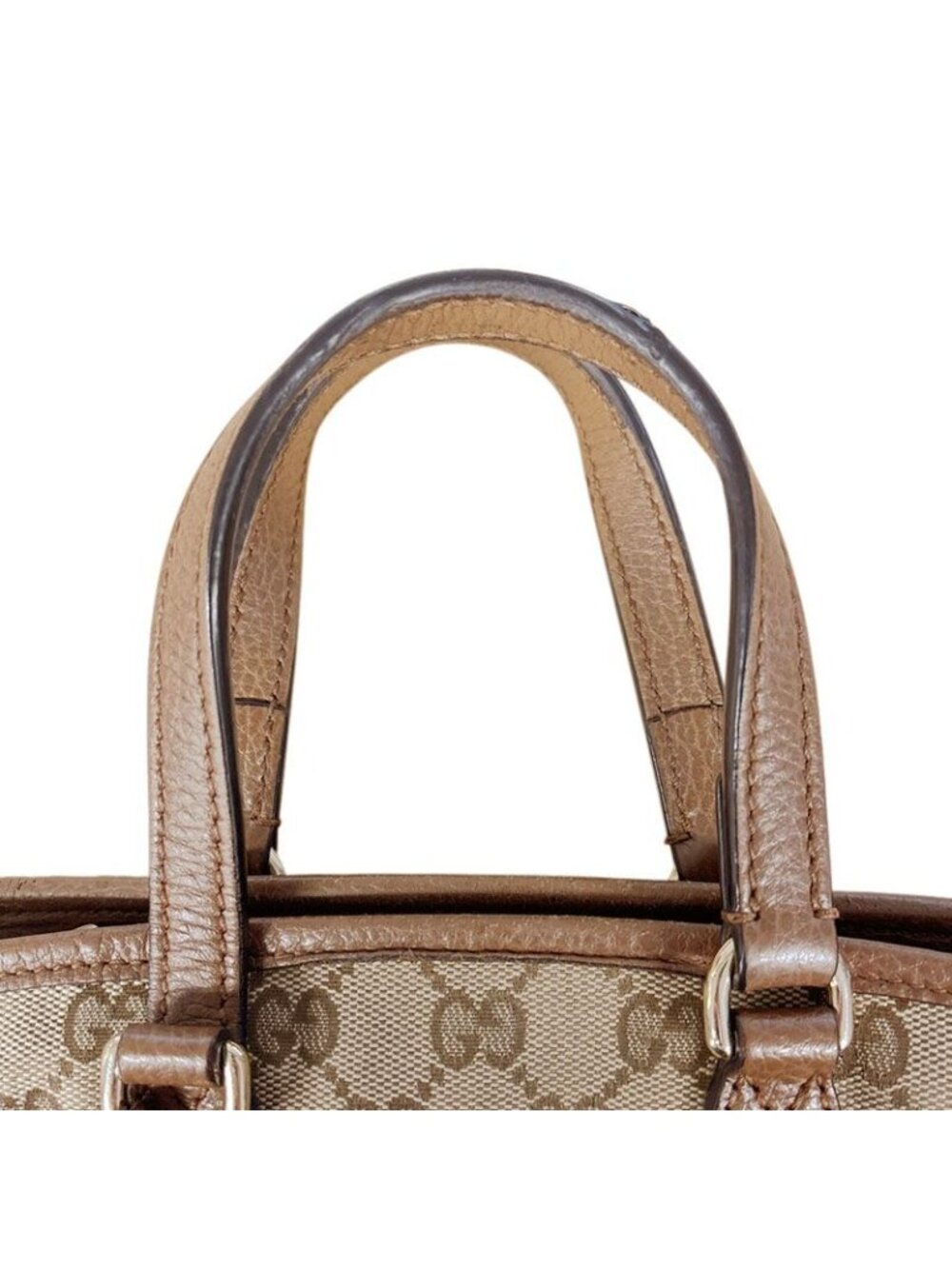 Gucci GG Canvas 2-Way Shoulder Bag Brown Beige Leather - Picture 8 of 10